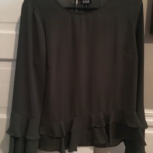 a.n.a. Olive green long sleeve blouse size M